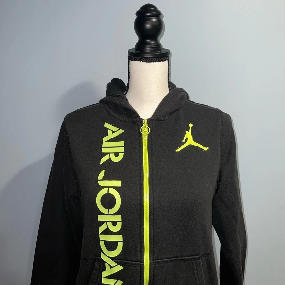Jordan- Black hooded zip up jacket